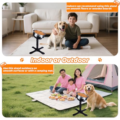 Elevated Adjustable Dog Bowl Feeding Stand, 3 Heights and Tiled Ajudst, Compatible with Moost Feeding Bowls, Great for Medium Large Dogs(2 Pack) - size: B - 2 Pack