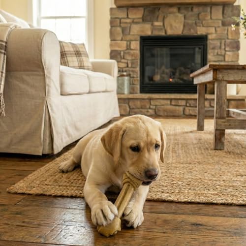 SPOT Bam-Bones Eco Knotted Bone, Chicken Flavor, Durable Plant-Based Nylon-Free Dog Chew Toy for Moderate Chewers up to 70lbs, 7.5 Inch
