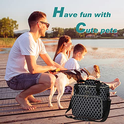 BAGLHER Dog Travel Bag, Pet Travel Bag (ALL Pet Travel Supplies), With 2 Pet Food Containers and 2 Collapsible Silicone Bowls; Essential Kits for Travel DLblack - color: DLblack, size: Medium