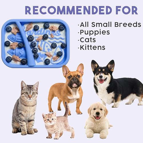 Awoo Sardina - Silicone Lick Mat + Slow Feeder for Cats & Small Dogs - Non-Slip Design with Suction Cups - Dishwasher Safe Pet Dish - Extends Mealtime and Reduces Anxiety - for Wet & Dry Food (Melon) - color: Melon
