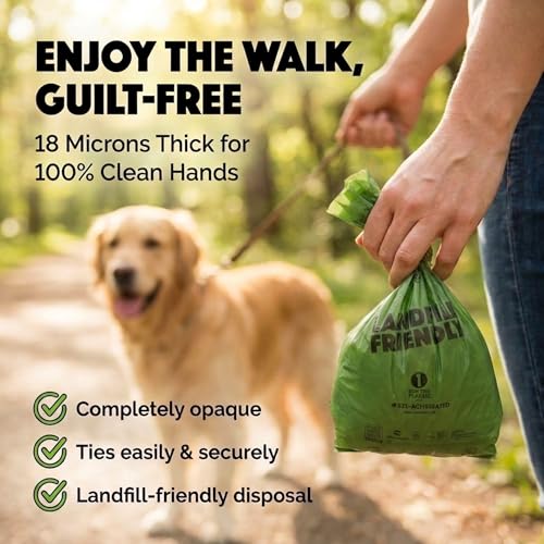 Doggy Do Good - 360 Count, Heavy Duty Poop Bags for Dogs - Standard Size - Dog Waste Bags Made with 50% Recycled Plastic + 15% Biobased Material - Landfill-Friendly, Unscented, Leak-Proof - size: 1 Count (Pack of 360)