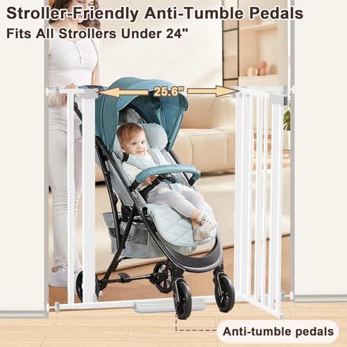 30-41 Inch Extra Wide Outdoor Baby Gate/Dog Gate, Indoor Pet Gate for Doorways, Hallways and Stairs No Drilling, Auto Close, Pressure Mounted Safety gate for Babies,Pets,White - size: White 30-41 inches wide