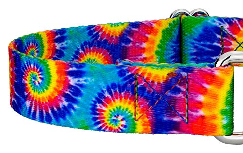 Country Brook Petz - Classic Tie Dye Martingale Dog Collar - Groovy Collection Featuring Far Out Designs (1/2 Inch, 2XS) - color: Classic Tie Dye, size: 2XS (Pack of 1)