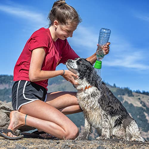 Kurgo Mud Dog Travel Shower - Portable Pet Shower for Adventure Dog Cleaning - Easy Bottle Shower Cap - Dishwasher Safe Silicone Shower Sprayer - Camping Pet Bath Accessory