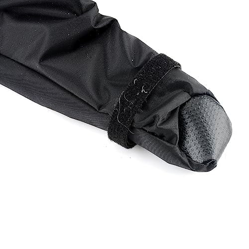 PAIDEFUL Small Dog Full Body Coverage Raincoat Solid Four-Leg Onesie Rain Jacket Waterproof Hoodie Puppy Clothes Button Lightweight Cats Costume, Black, S - color: black, size: S: Chest: 13.8", Back: 10.6"