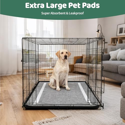 Gimars XXL 28"x44" 6-Layer Ultra Absorbent Pee Pads for Dogs, Leak-Proof Odor-Control Puppy Training Pads, Quick Dry Black Pet Pads 30 Counts Charcoal - size: 28X44 30Count Charcoal