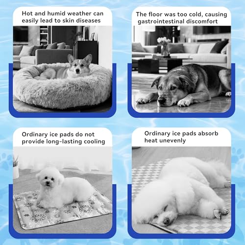 Dog Cooling Mat, Patented Gel Cooling Dog Bed, Non-Slip Waterproof Gel Cooling Pad for Medium Dogs, Pet Cooling Mat for Indoors Outdoors, Crate Kennel Car Travel 24.5"x36" - size: Medium