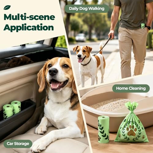 Certified Compostable Dog Poop Waste Bags-ASTM D6400&EN 13432 Compliant-270 Total Count,lavender fragrance Leakproof Dog Refill Rolls,15 Plant Based Compostable Poop Bags Per Roll (18 rolls)