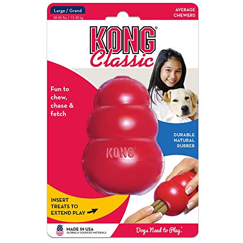 KONG Classic Stuffable Dog Toy - Fetch & Chew Toy for Dogs - Treat-Filling Capabilities & Erratic Bounce for Extended Play Time - Durable Natural Rubber Material - for Large Dogs (Pack of 2) - size: Large(2-Pack)