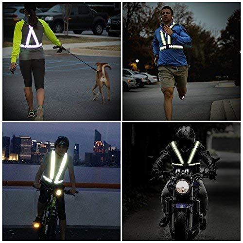 Reflective Vest Running Gear, 2Pack High Visible Safety VES for Cycling Jogging Running Walking, Adjustable for Men Women - color: 2 x Orange