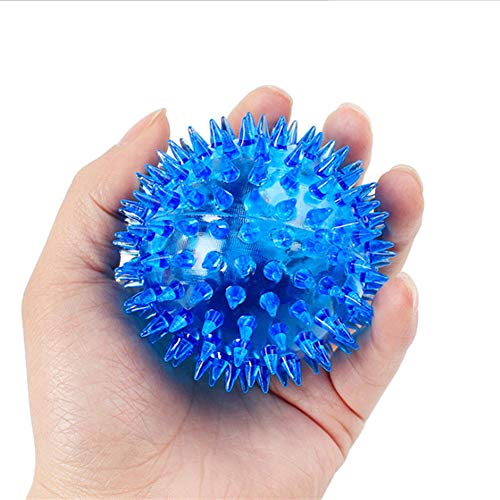 Zerodis Light Balls Flashing Elastic Ball, Glowing Pet Spiny Ball Light Up Spiky Dog Balls Interactive Pet Toys for Puppy, Cats, Dogs (a)