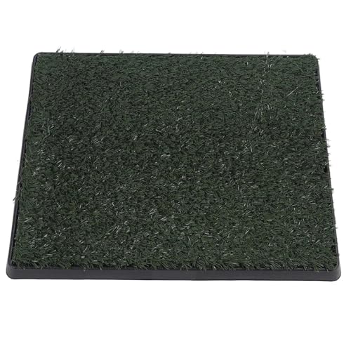 Dog Grass Pee Pads, Reusable Artificial Grass Potty Tray with 3 - Layer Drainage System, Easy to Clean Indoor Puppy Training Mat for Small Dogs, Includes Baffle and Tray (S) - size: S