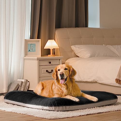 Magic Dog Super Soft Extra Large Dog Bed, 47 Inches Jumbo Orthopedic Foam Pet Beds with Anti Slip Bottom, Dog Sleeping Mattress with Removable and Washable Cover, Dark Grey XL - color: Dark Grey, size: 47.0"L x 39.0"W x 5.0"Th