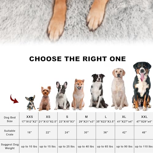 Bedfolks Waterproof Crate Bed, Plush Dog & Cat Bed with Removable Washable Cover, Faux Fur Kennel Pad, 23"x18", Dark Grey - color: Dark Grey, size: Small(23x18'')
