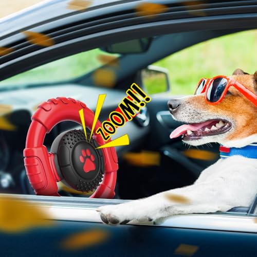 Dog Toys for Aggressive Chewers Large Medium Small Breed, Indestructible Durable Tough Dog Chew Toys to Keep Them Busy, Nylon Rubber Interactive Dog Toys - color: Red
