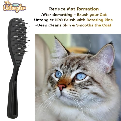 Cat Comb - Ferrari Red, 5" - Silky Smooth Rotating Teeth for Gently Detangling Matted Cat Hair, Stimulates Natural Oil Production, Stainless Steel, Made in USA, Vet Recommended - color: Ferrari Red, size: 5"