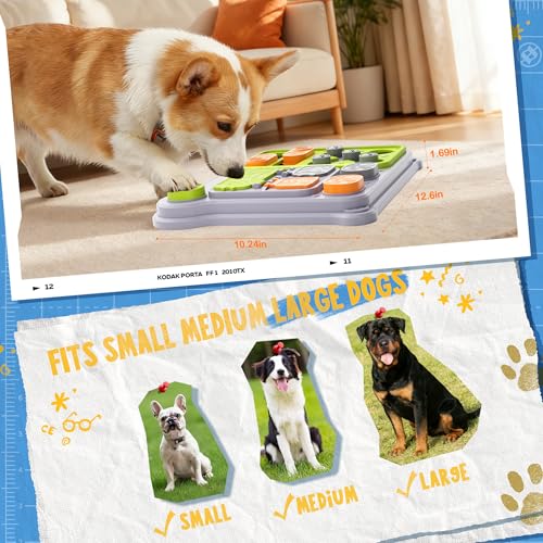 Dog Puzzle Toy Slow Feeder, Interactive Dog Toys for IQ Training & Mental Stimulation, ABS Easy Clean Detachable Tray Non-Slip Base, Enrichment Toys for Dogs, Green - color: Green