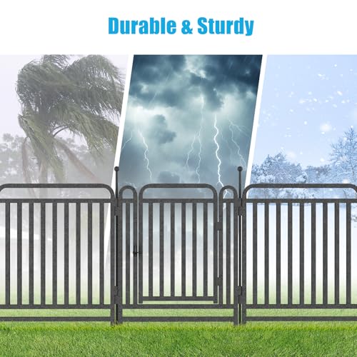 Thickened Dog Playpen Foldable Metal Yard Fence32/43inch Compact Portable Animal Barrier Fence for Indoor Outdoor (32 Panels, 32 inch) - size: 32 inch