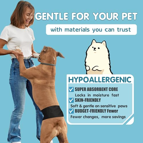 LeapSheep Dog Diaper Liners Pee Pads for Male and Female Dogs, Dog Period Pads, Super Soft Absorbtion Dog Booster Pads Fits Belly Bands, Wraps and Washable Doggy Diapers Female (S, 20) - size: Small