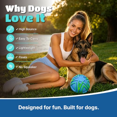 Dog Balls for Large Dogs, 7 Inch Large Dog Ball, Bouncy Floating Fetch Toy, Interactive Rubber Ball, Durable TPR Foam Outdoor & Water Toy for Medium & Large Breeds (Blue & Green Swirl) - color: Blue & Green Swirl