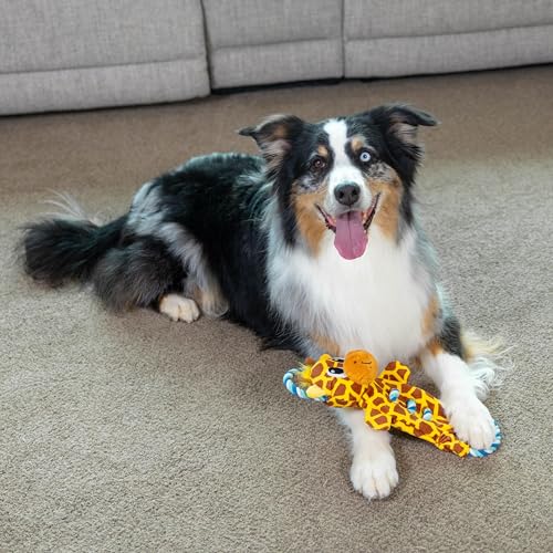 Outward Hound Ropiez Rope Interactive Dog Tug Toy for Tugging Squeaky Fun, Giraffe, Yellow, Small - color: Ropiez Giraffe
