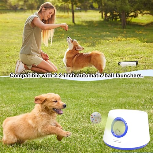 6-Ball 2.2-Inch Dog Ball Replacement Set for Automatic Launchers Ideal for Dog Training and Play, Perfectly Compatible with 2.2-inch Automatic Dog Ball launchers (ETPU Material) - color: White Ball