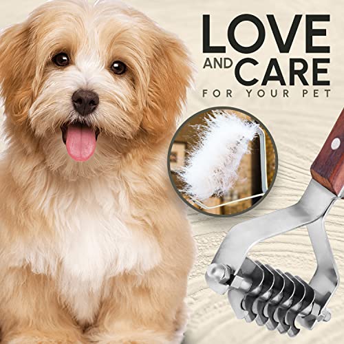 Flamia & Jabz Undercoat Rake for Dogs & Cats, Dematting Grooming Stripper Tool (6 Blades) - size: 6 Blades