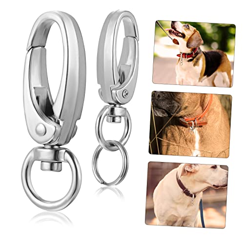 LIOOBO 1set Dog Buckle Ring Id Tag Clips for Dogs and Cats Clip Holders for Pet Collars