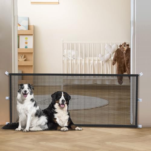 Magic Mesh Dog Gate for Doorways – Indoor Pet Gate 30"x70" for Kitchen, Stairs, Hallway, Fits 64–66" Wide Openings - size: 30"Hx70"W(Pack of 1)