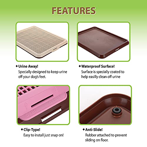 BANU Puppy Pee Pad Holder Indoor Outdoor Dog Potty Toilet Training Tray 20" x 16" for Small and Medium Dogs (Ivory)
