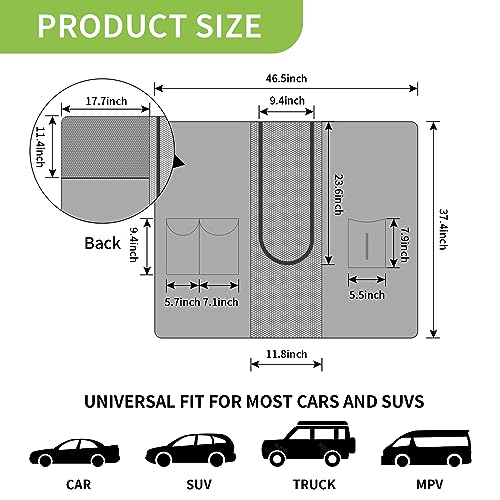 Dog Car Net Barrier for SUVs, Pet Barrier with Adjustable Rope and Storage Bag, Dog Fence Barrier for Car Front Seats, Car Divider for Driving Safely with Children & Pets