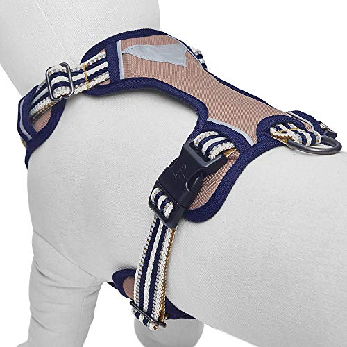 Blueberry Pet Dog Harness Soft & Comfy 3M Reflective Dog Harness Medium Sized Dog - color: Olive and Blue-gray, size: Small