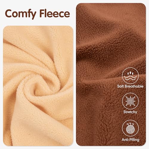 cyeollo Fleece Dog Sweater Vest, Reflective Dog Sweatshirt Pullover Doggie Jacket for Small Medium Large Doggie Clothes Boy Girl Pets, Brown & Khaki S - color: Brown & Khaki, size: Small