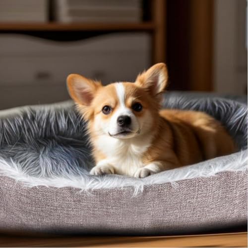 Large Plush Pet Bed - Cozy, Versatile, and Machine Washable Dog Bed, Convertible from a Snug Round Nest to a Flat Pet Mat for Ultimate Comfort and Warmth