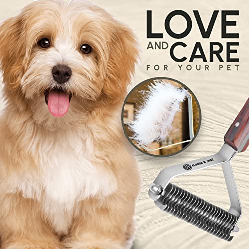 Flamia & Jabz Undercoat Rake for Dogs & Cats, Dematting Grooming Stripper Tool (24 Blades) - size: 24 Blades