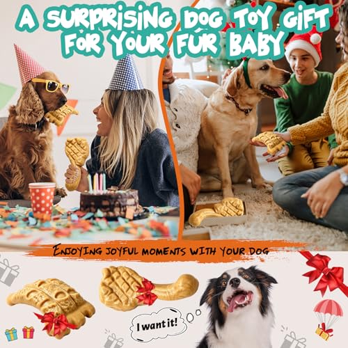 Dog Chew Toys for Aggressive Chewers, Indestructible Dog Toy for Large Dogs | Aggressive Chewers, Indestructible, Large Breed Dogs, Tough Nylon Teething Toy - color: Yellow