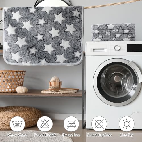 Tranqun 4 Pcs Waterproof Dog Puppies Cat Blankets Bed Mat Washable Crate Kennel Whelping Pads Reusable Pet Pee Pad Soft Reversible Pet Training Pads Sleep Floor Mat Guinea Pig Liner - color: Gray