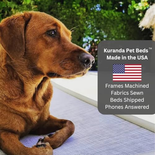 Kuranda Chewproof Elevated Dog Bed – 40" x 25" - Sunsure Textilene - Birch - color: Birch, size: Large
