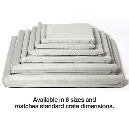 PetFusion PuppyChoice Dog Crate Bed | Durable Microsuede Cover, Solid Foam, Waterproof Liner | Removable Washable Crate Pad Cover. Replacements Covers & Blankets Also Avail | 1 Year Warr. Grey - size: M - Fits 30" Crate