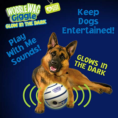 Wobble Wag Giggle Glow in the Dark | Rolling Enrichment Toy for Playtime, Interactive Play for Indoor or Outdoor, Keeps Dogs & Puppies Large, Medium or Small Busy & Moving, As Seen on TV | Pack of 1 - style: Glow In The Dark