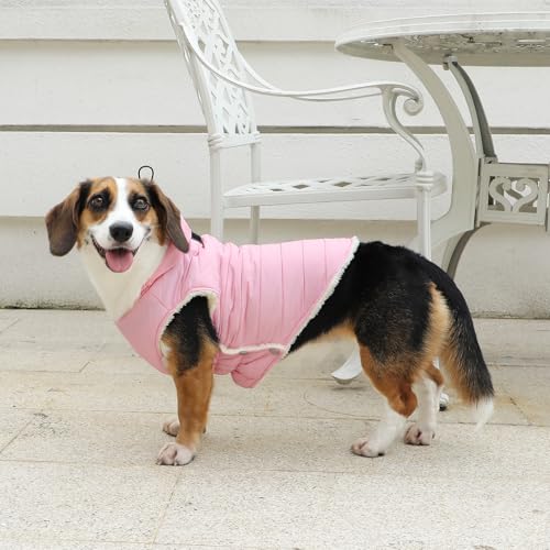 Vecomfy Fleece Lining Dog Hoodie with Harness Built in,Extra Warm Small Dog Jacket in Winter Puppy Coats with Drawstring Hooded,Light Pink XS - color: Light Pink(Harness Built in), size: X-Small (Pack of 1)