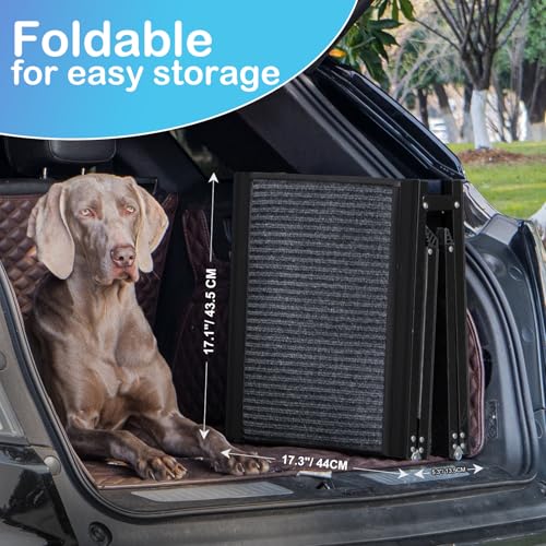 Uross Dog Ramp for Car 63" Long - Collapsible Pet Ramps for Large Dogs SUV Truck Folding Outdoor Dog Ramp for Porch Steps - size: 63" L x 17.3" W
