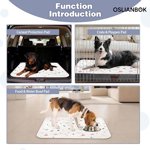 2'Pcs Washable Pee Pads, Reusable Puppy Pet Training Pads, Waterproof Dog Crate, Whelping Pad, Non-Slip Protects Against Urine Leakage Pinkishwhite Large - color: Pinkishwhite, size: Large