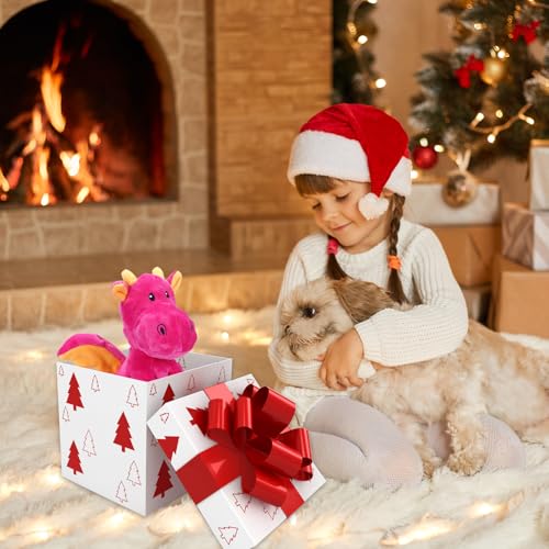 Letsmeet Dog Toys for Large Plush Dog Chew Toy with Squeaker and Crinkle Paper, Interactive Puppy Toys to Reduce Boredom and Anxiety, Tough Tug of War Pet Toys for Small, Medium and Large Dogs - color: Red
