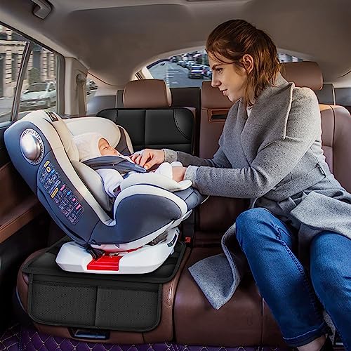 Meolsaek Car Seat Protector for Child Car Seat, Durable 600D Fabric Waterproof Car Seat Cover with Thick Pad Non-Slip Backing,No Imprints (Black 1pc) - color: Black 1pc