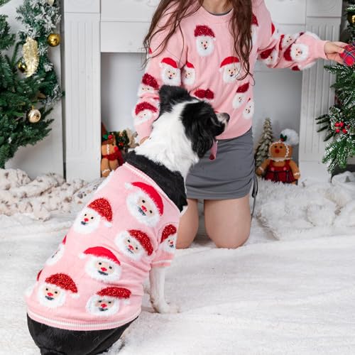 LUBOT NEW Ugly Christmas Sweaters for Puppy Cute Funny Wintertime and Holiday Parties Knitted Pullover Sweater Santa Small Dog Pink Santa Cardigan Small - color: Pink Santa Cardigan, size: Small