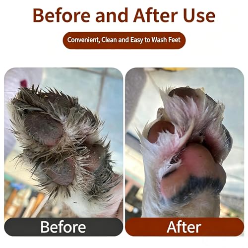 Dog Paw Cleaner Cup - Gentle Silicone Bristles Pet Paw Washer,Quick Clean Muddy Paws for Dogs & Cats - color: Blue