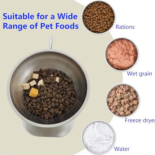 Elevated Cat Bowls,15 Degree Inclined Stainless Steel Cat Bowls,Detachable Metal Bracket,Protect The Cervical Spine,Prevent Vomiting,Ergonomic Design for Healthy Eating & Digestion,2PC (2PC) - size: 2PC