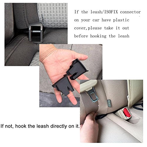 Mogoko Pet Dog Car Seat Belt Restraint, Coated Stainless Steel Chew Proof Dog Vehicle Safety Tether Cable, Double Clip No-Chew Pet Car Leash Lead-31 Inch - color: Black, size: 31 inches