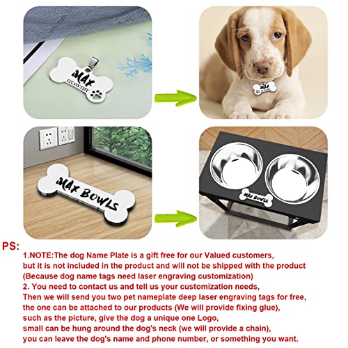 Elevated Dog Bowls, Adjustable Stainless Steel Bowls for Large, X/XL, Medium, Small Sized Dogs, Nonslip, 2 in 1